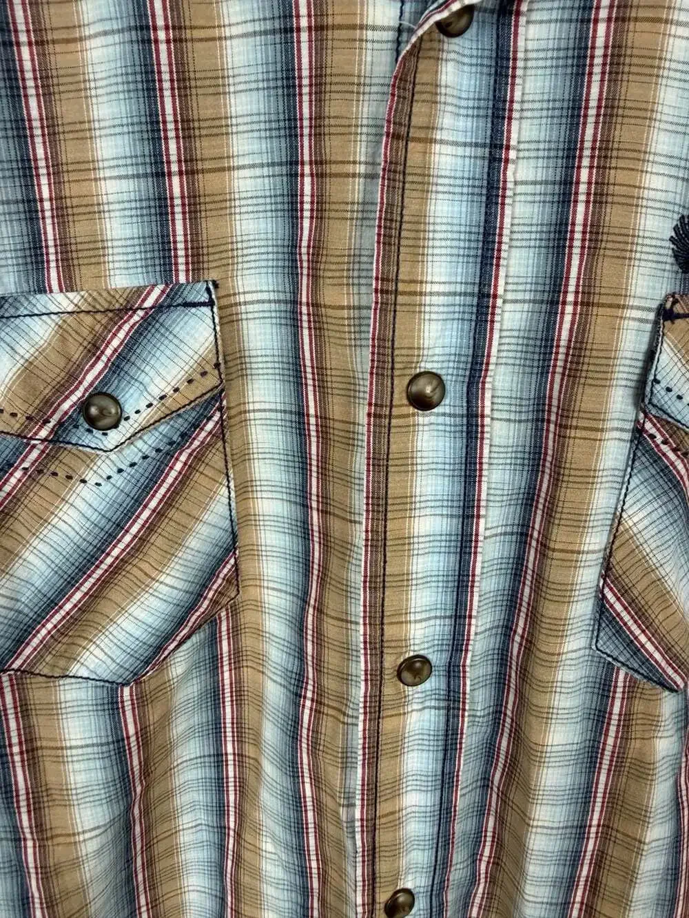 Cody James Authentic Western Apparel Men's Short Sleeve Plaid Button-Down S XL - Picture 4 of 6